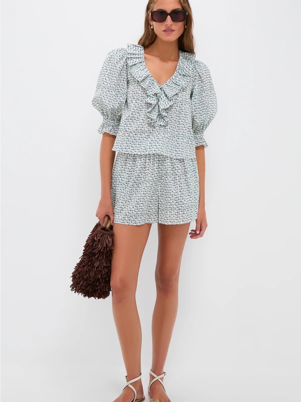 HUNTER BELL Imogen Blouse - Ditsy Blue